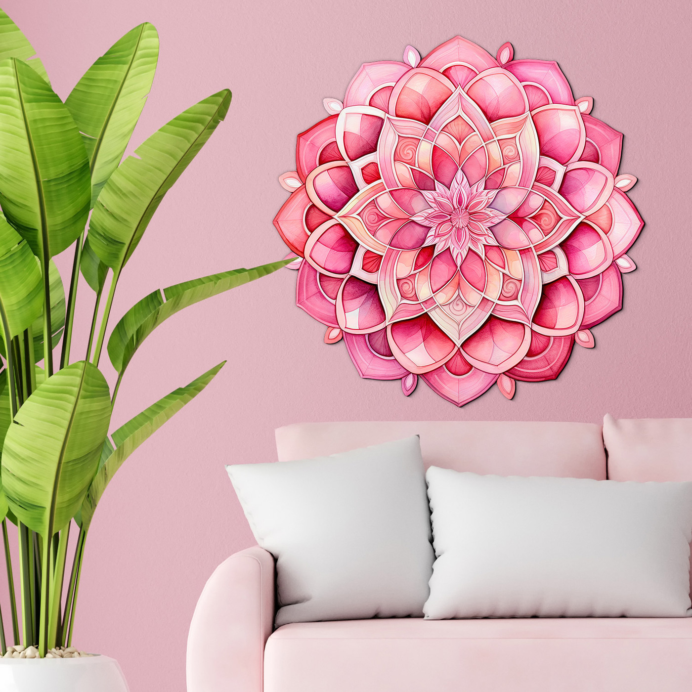 Wooden wall mandala - Rosé