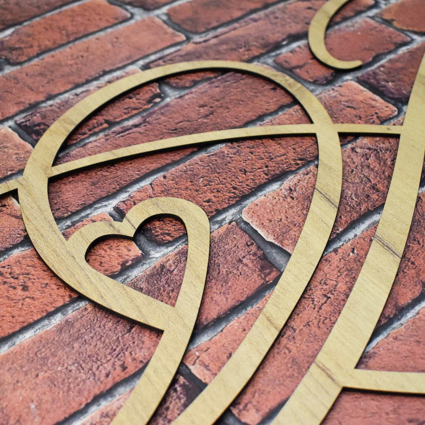 Romantic Wall Art - Infinity Love | Gold Craft Oak