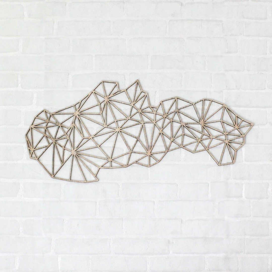 Polygonálna mapa Slovenska na stenu  | Dub Sonoma