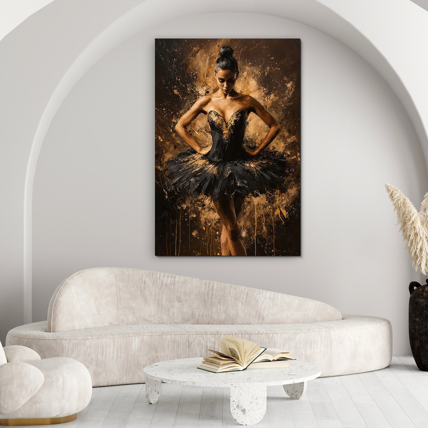 Wooden picture of a ballerina - Black Swan