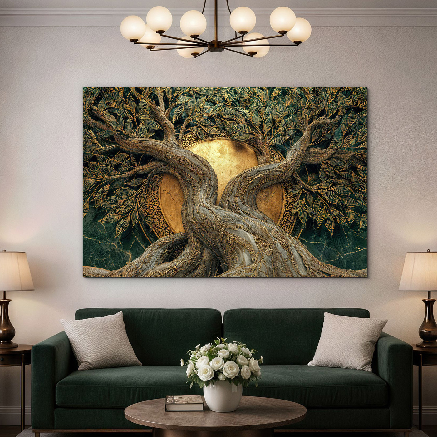 Drevený obraz - Strom slnka