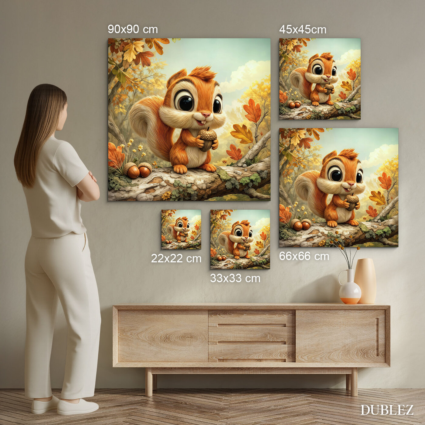 Drevený obraz - Veverička