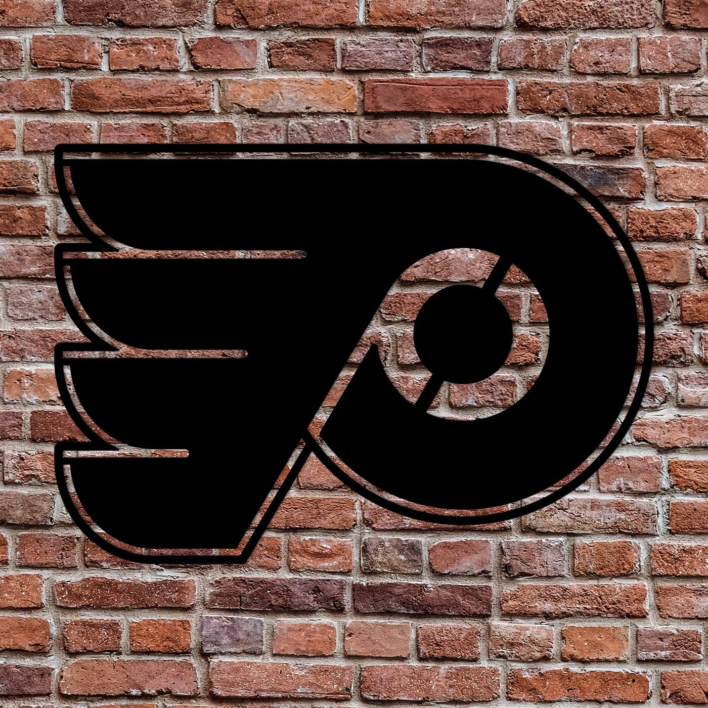 Wooden NHL Logo - Philadelphia Flyers | Black