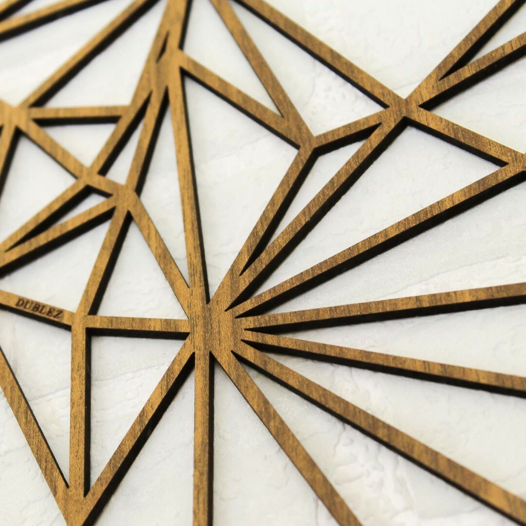 Polygonální mapa Česka na stěnu | Ořech