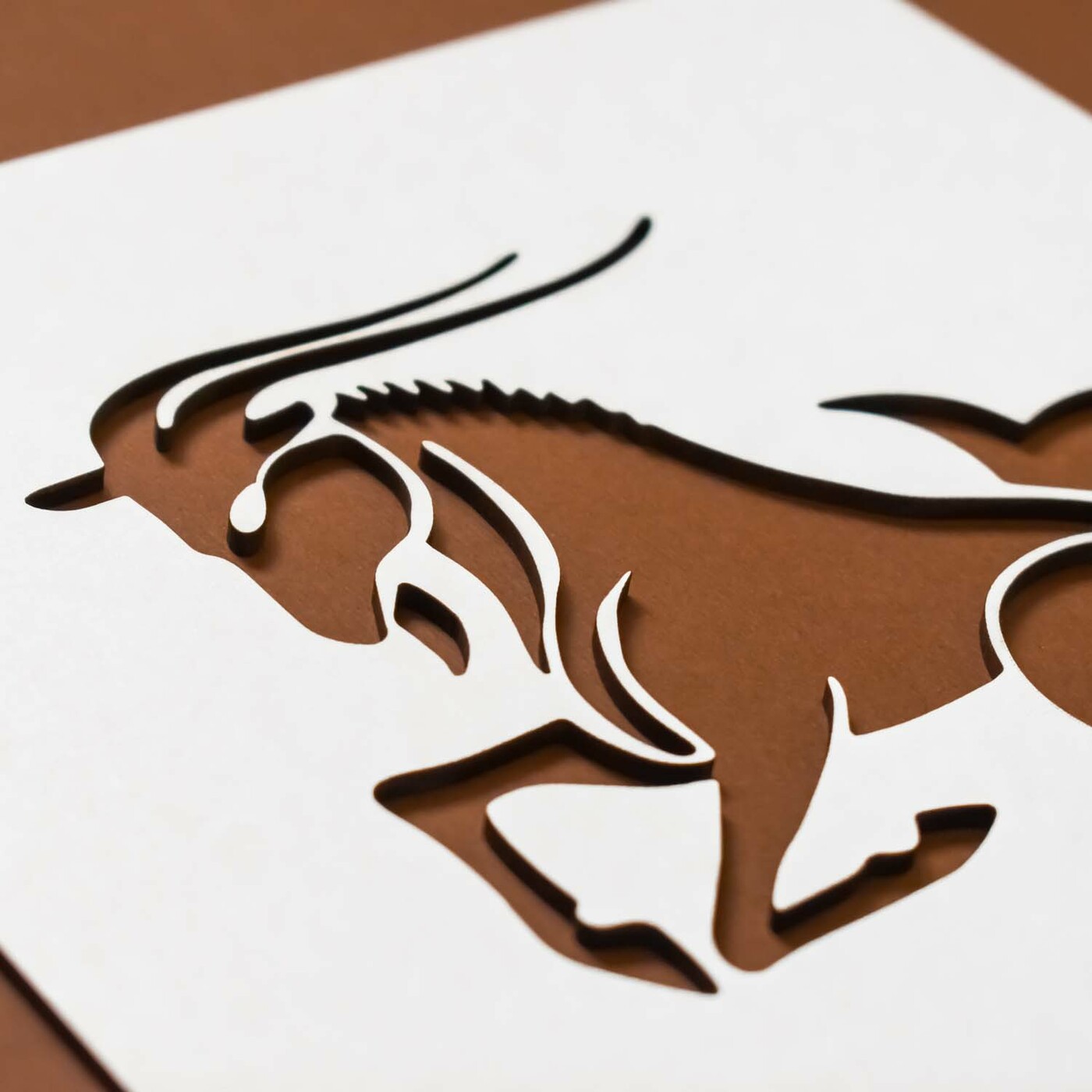 Dřevěný obraz na stěnu - Znamení Kozoroh | Bílá