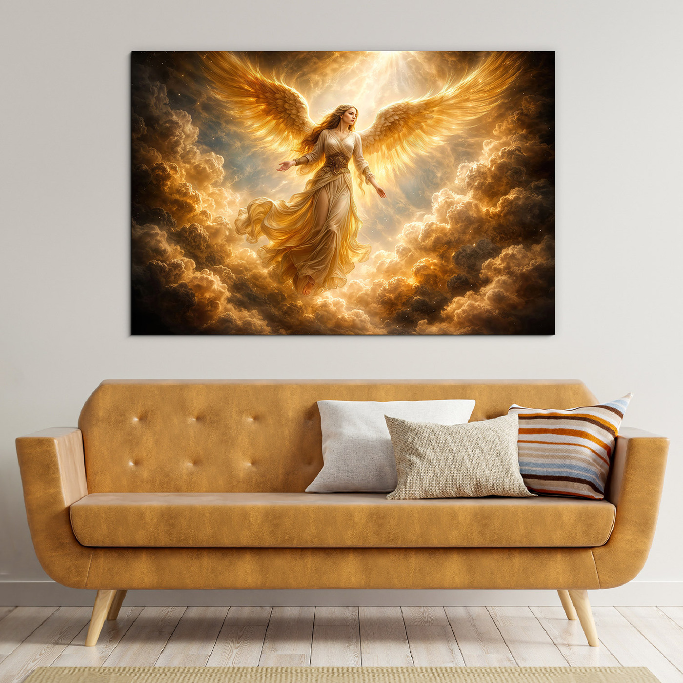 Drevený obraz - Anjel ochrany