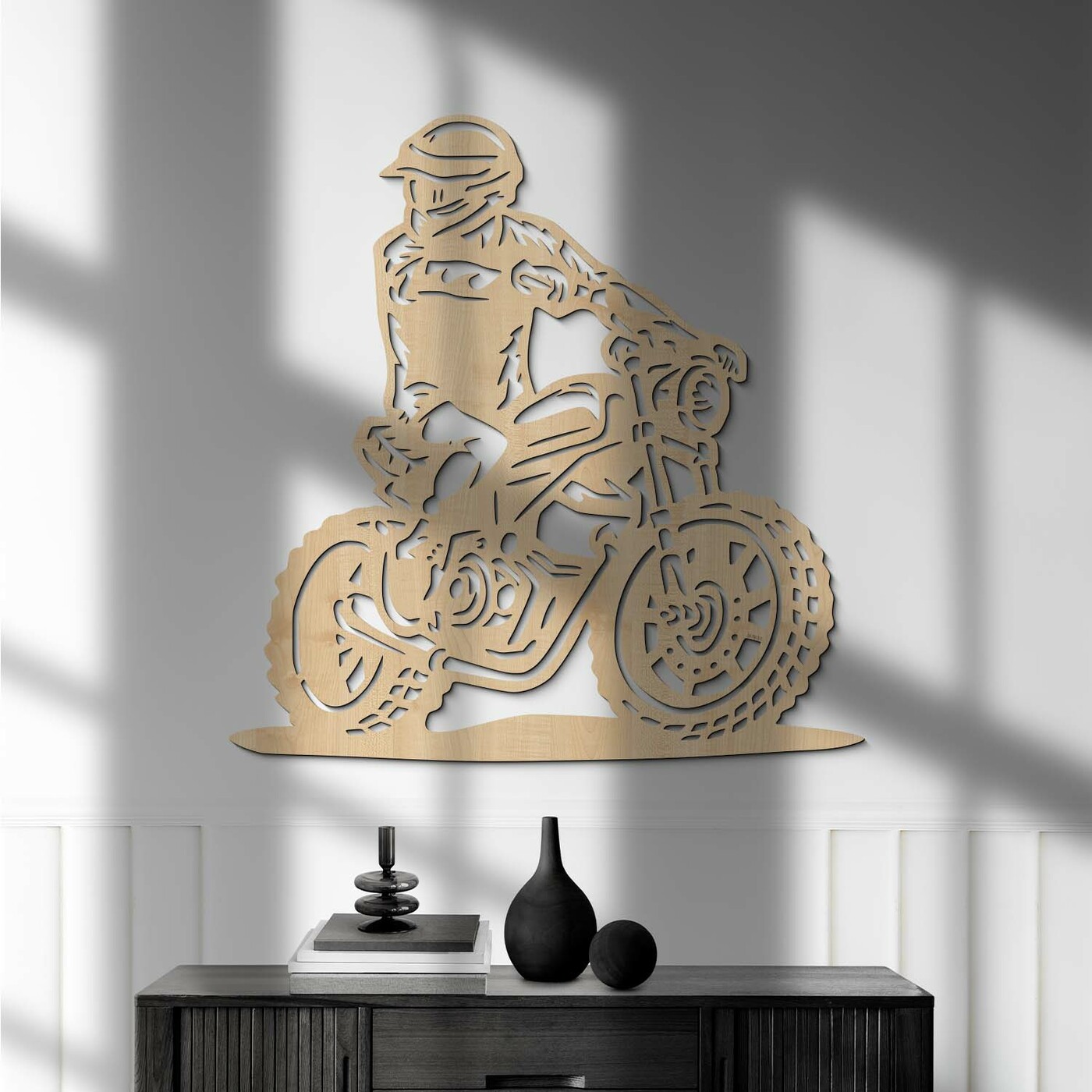 Wooden Wall Art - Motorcycle | Maple