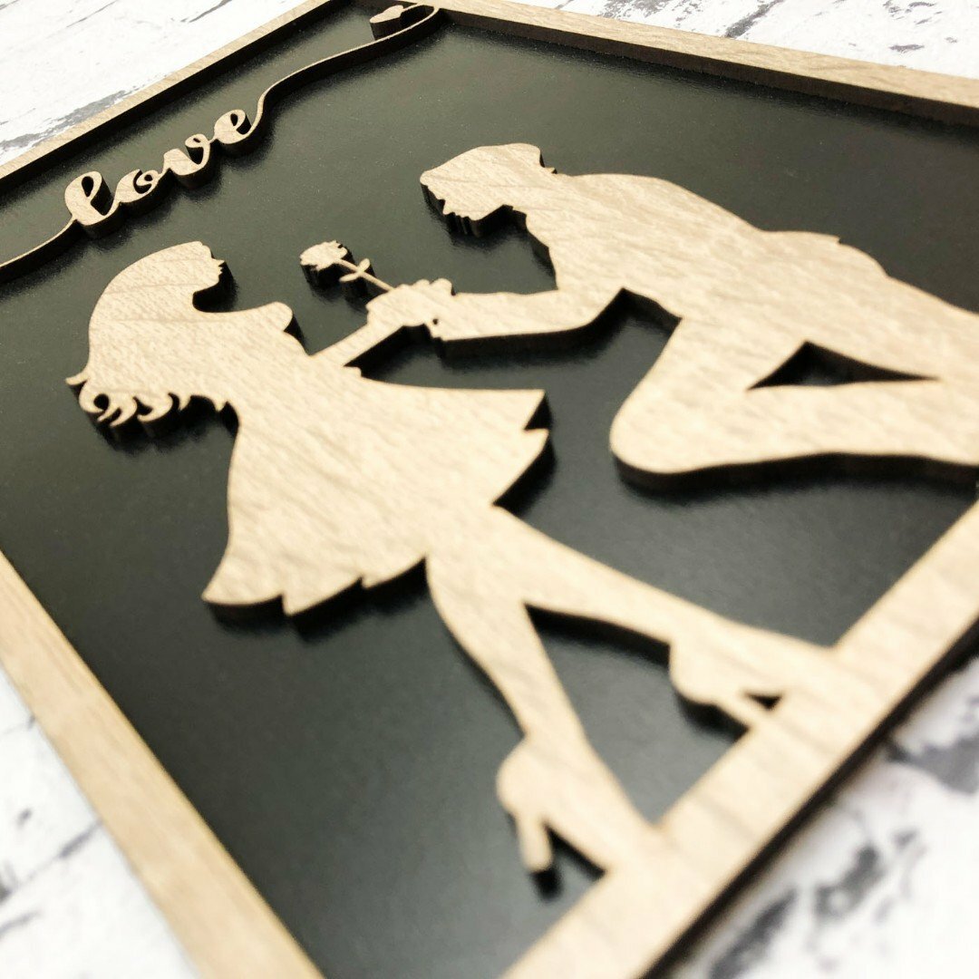 Darček k výročiu / mladomanželom s menami - Zamilovaný pár