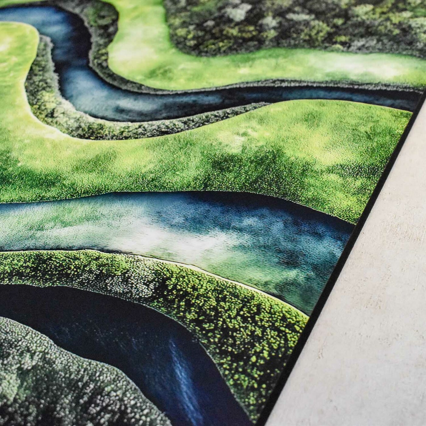 Abstraktní dřevěný obraz - Mechové vlny