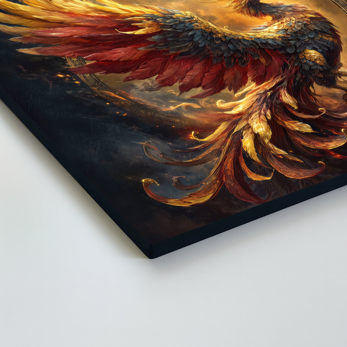 Wooden painting Phoenix - Birth of fire