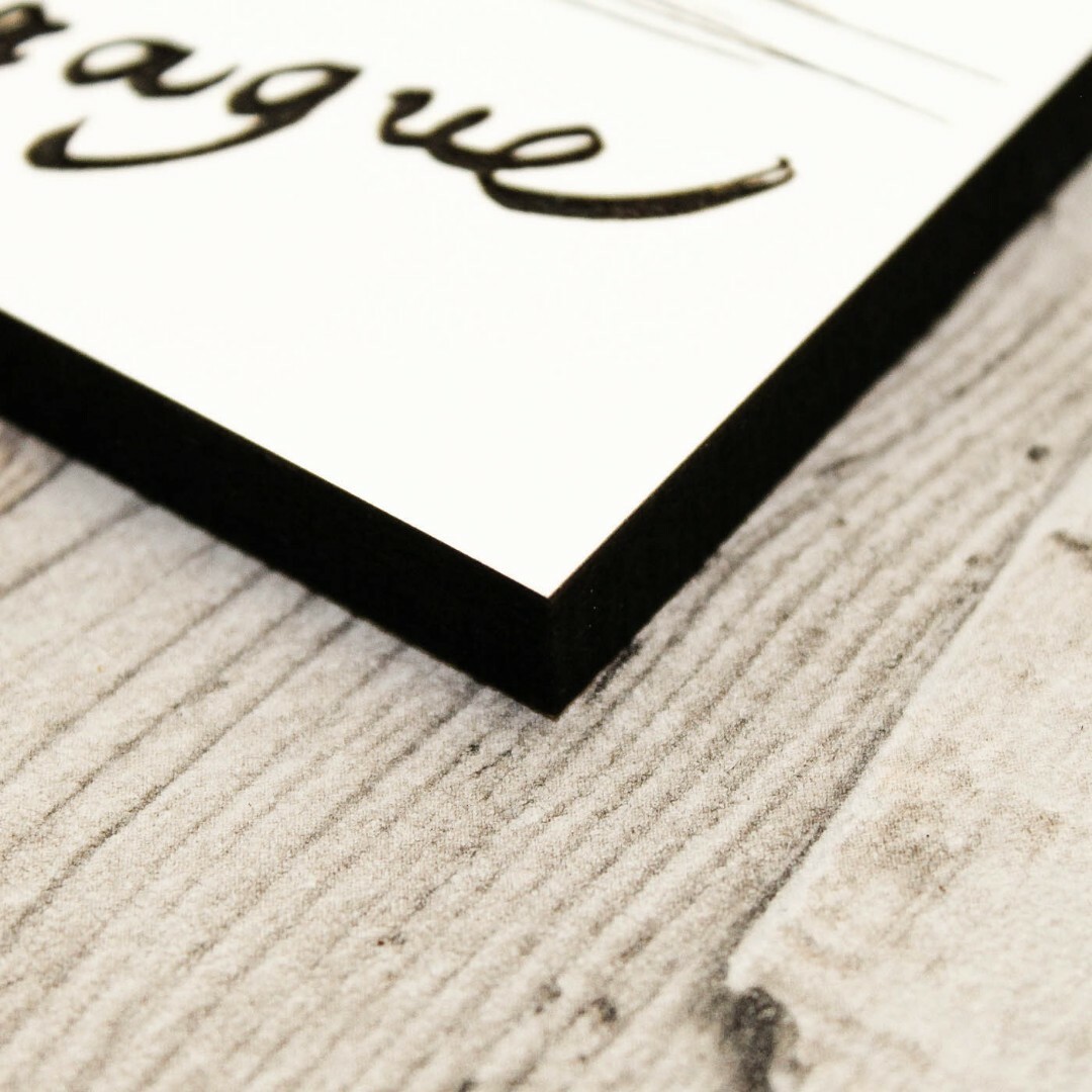 Praha - gravírovaný 3D obraz na zeď ze dřeva | Bílá