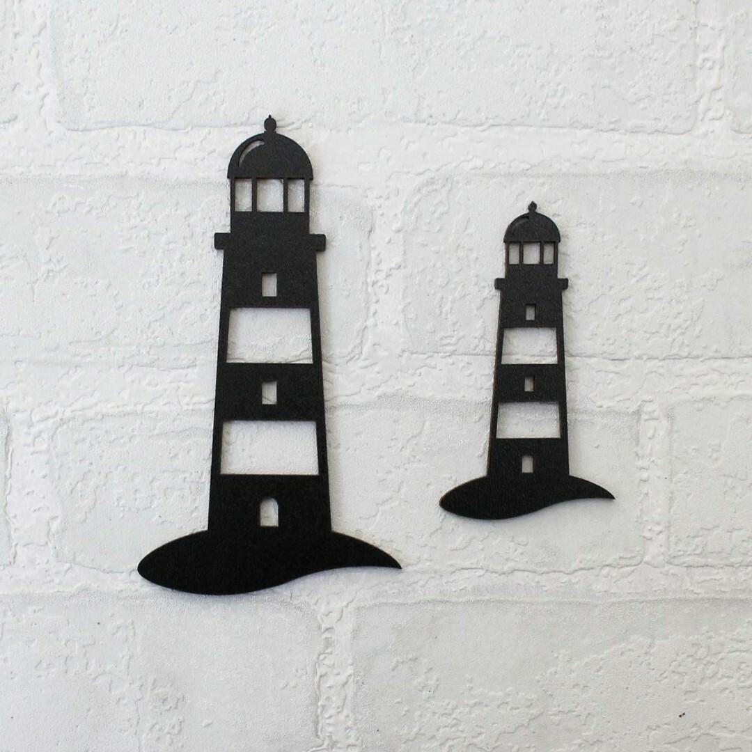 3D Wooden Lighthouse on the Wall | Black