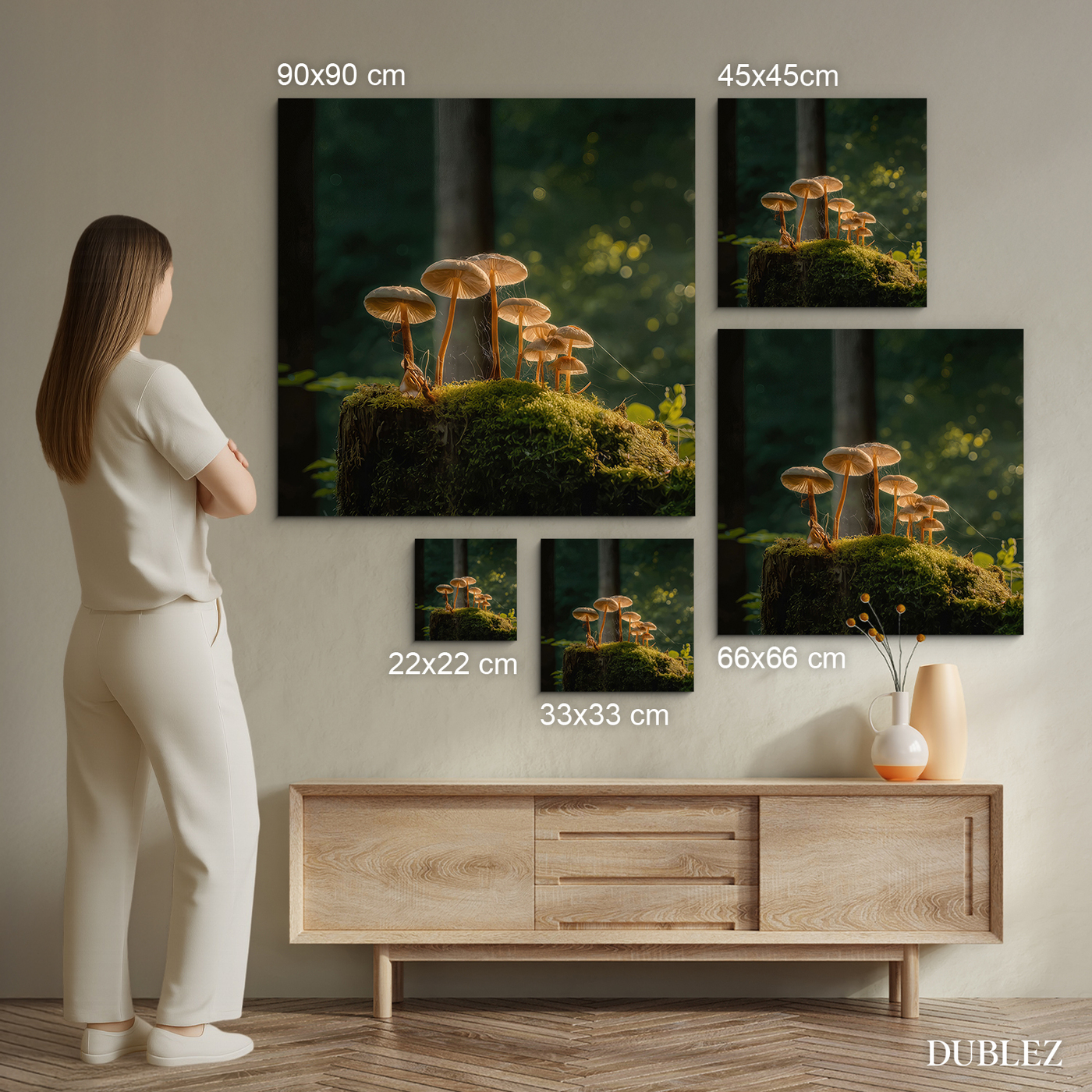 Wooden picture - Forest mushrooms