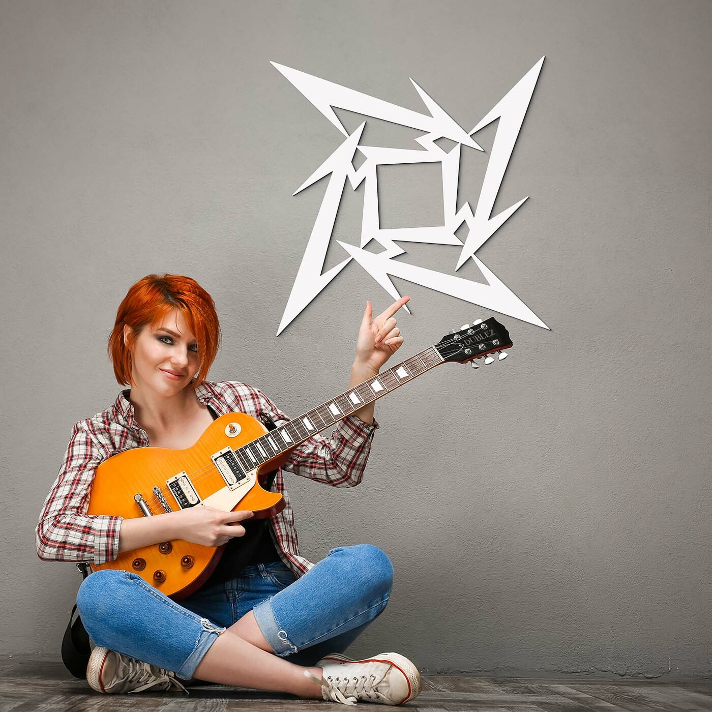 Drevený symbol - Metallica Ninja Star | Biela