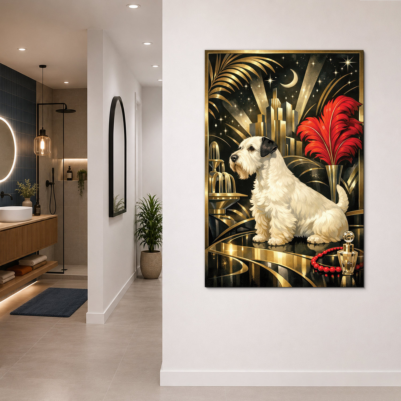 Art deco obraz - Glamour teriér