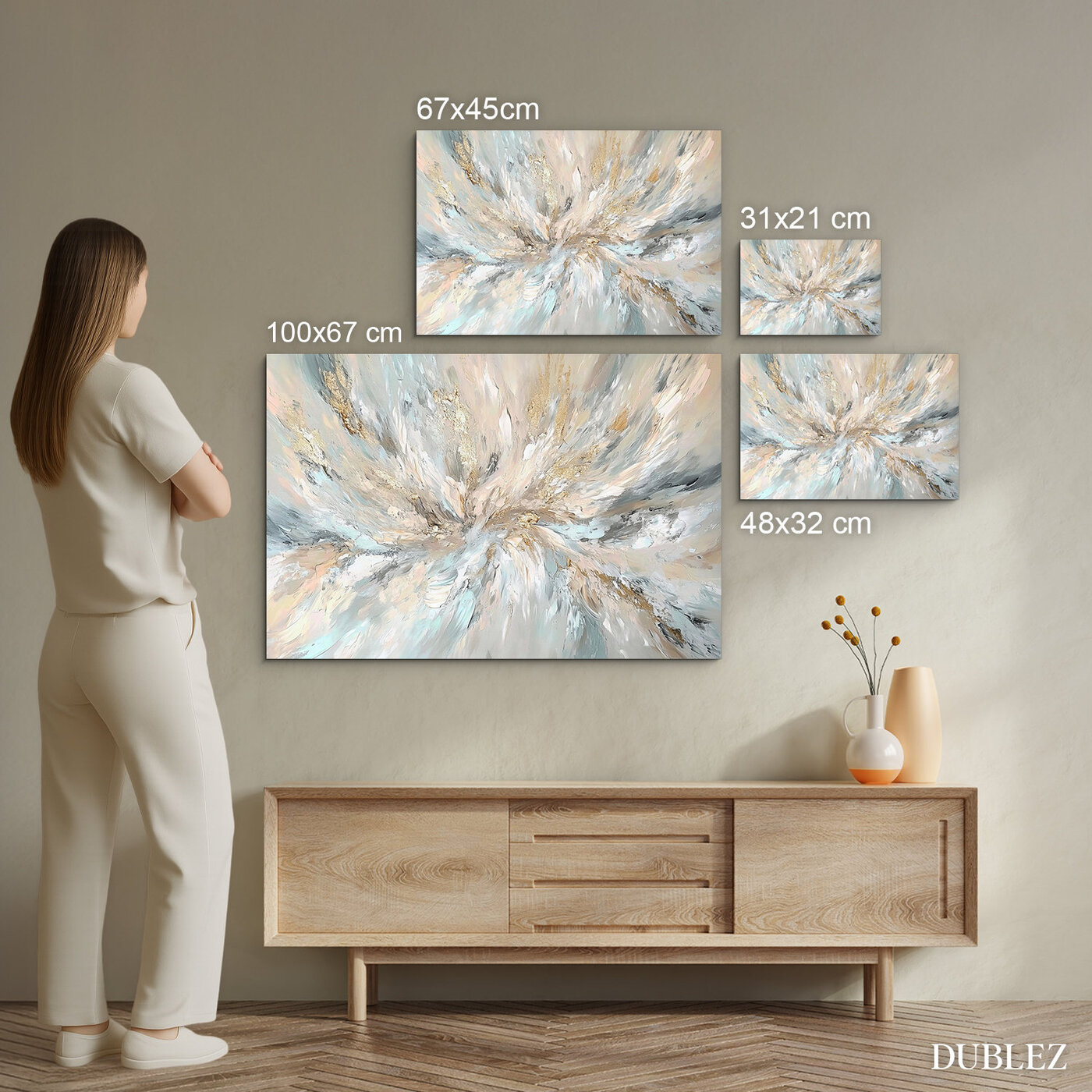 Abstraktný obraz z dreva - Zlatý vír