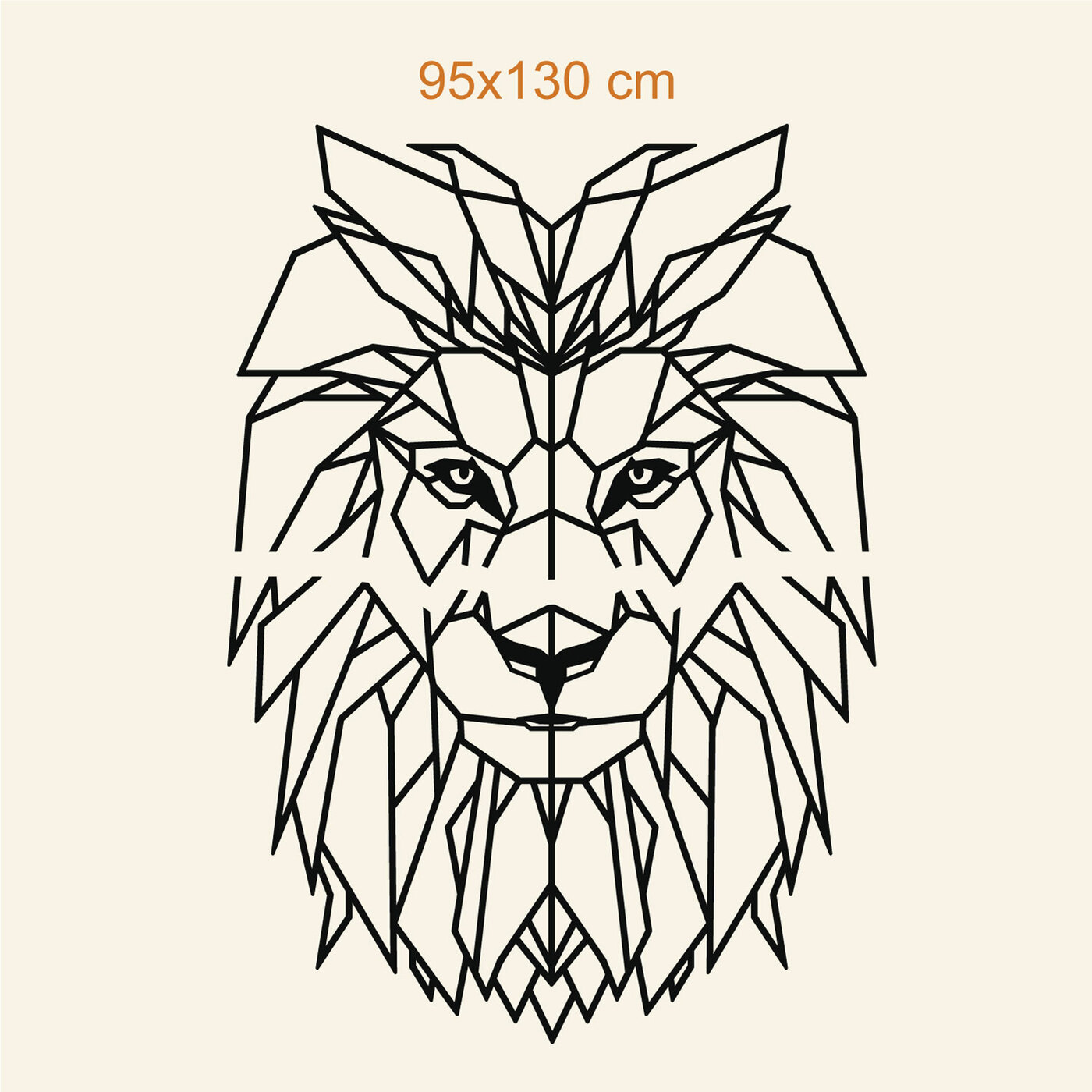 Polygonal Lion Wall Art | 95x130 cm
