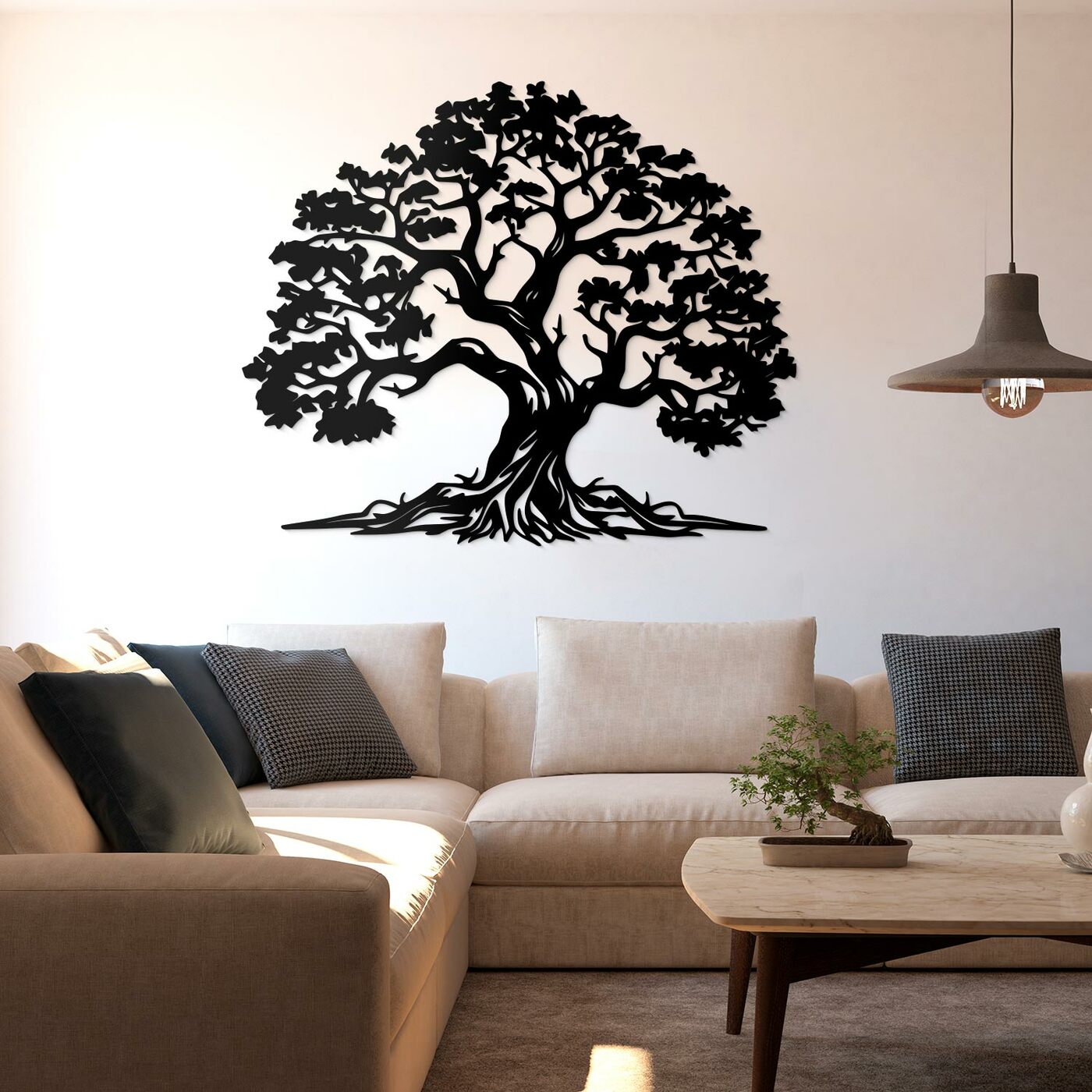Drevený strom na stenu - Rast | Čierna