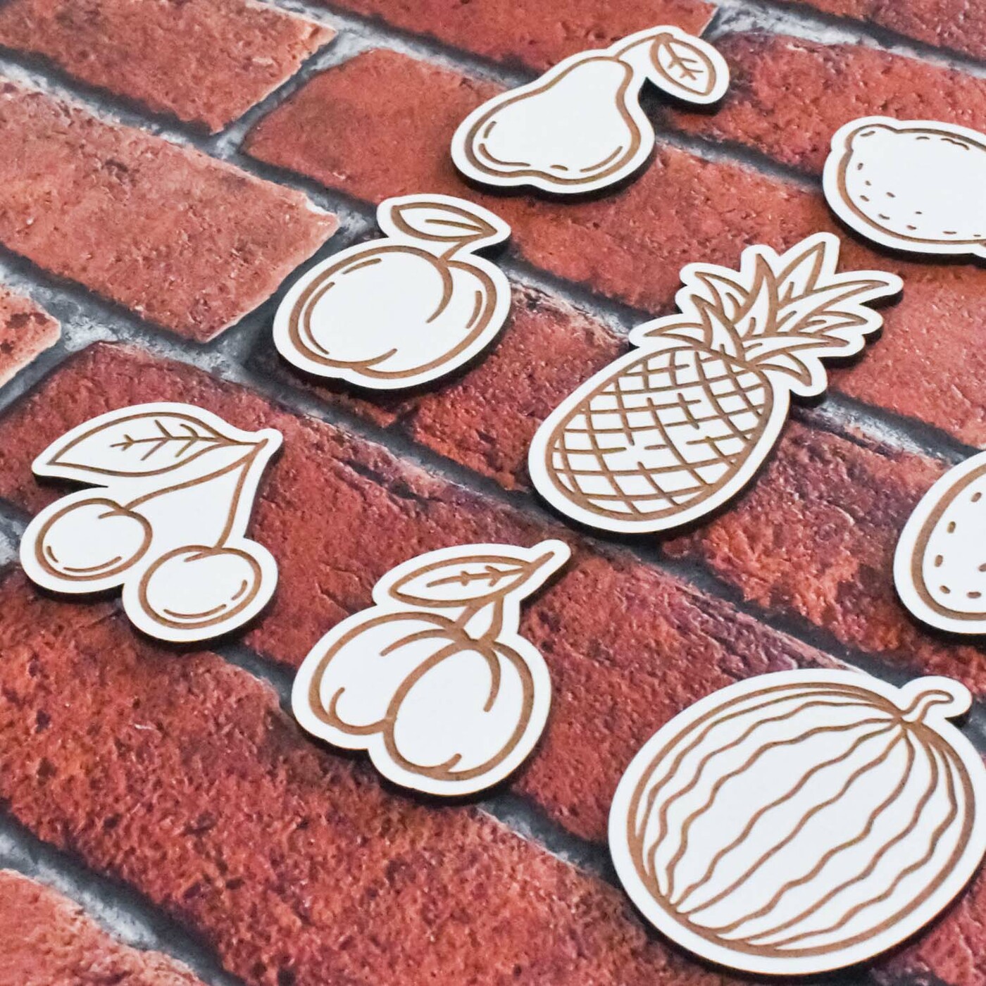 Drevená edukačná hračka - Ovocie | Biela