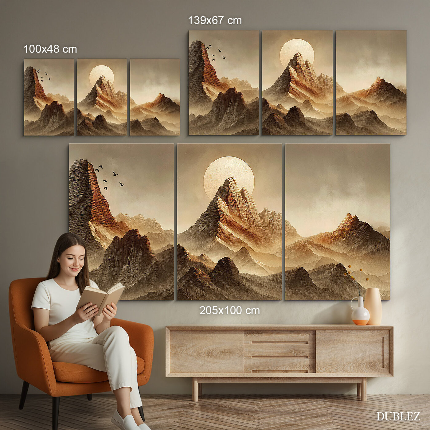 Moderný 3-dielny obraz - Hory