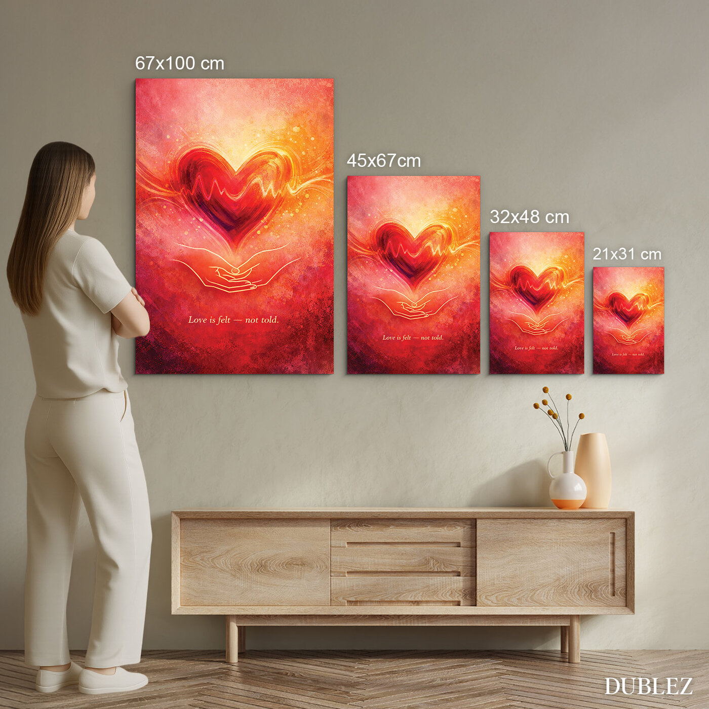 Wooden picture - Love is felt