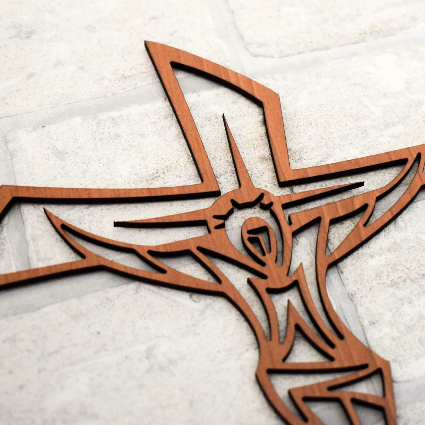 Modern Cross on the Wall | Cherry