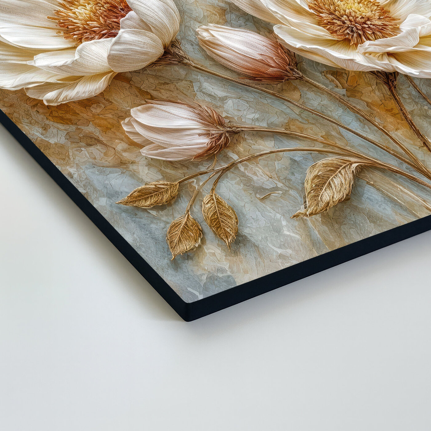 Drevený obraz na stenu - Zlaté pivónie