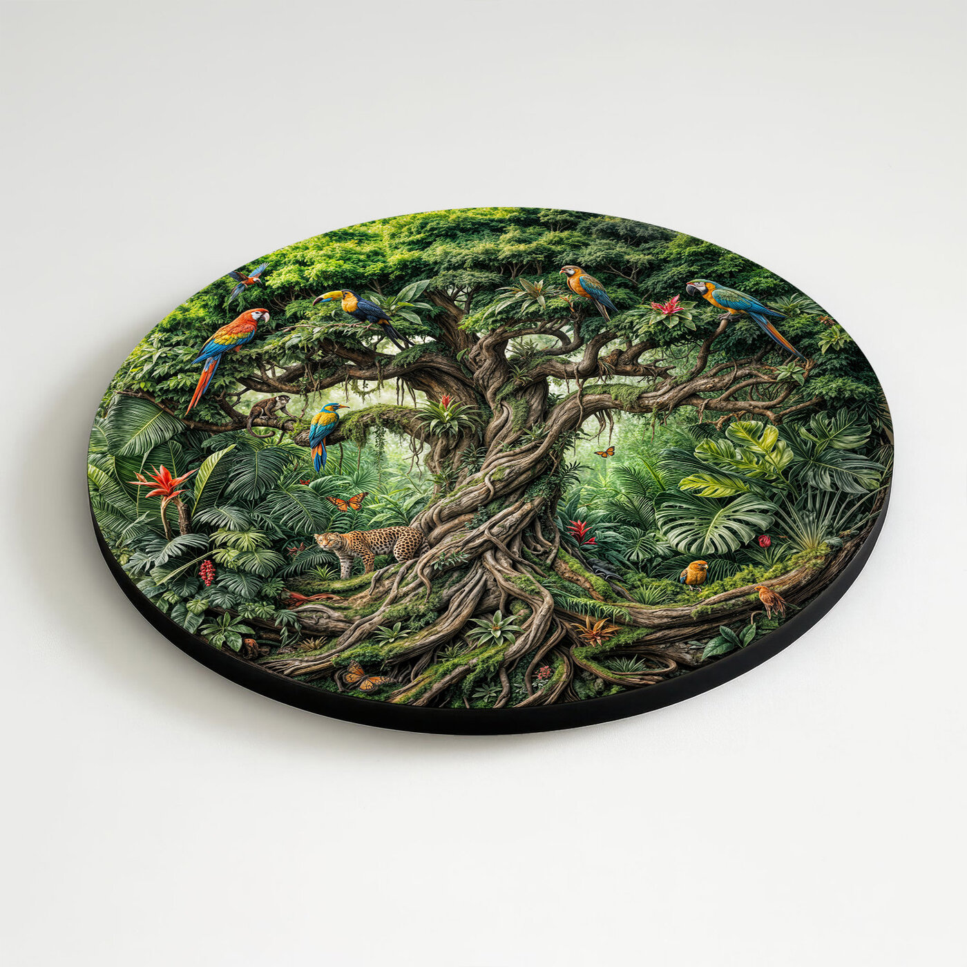 Drevený obraz stromu života do obývačky - Džungľa