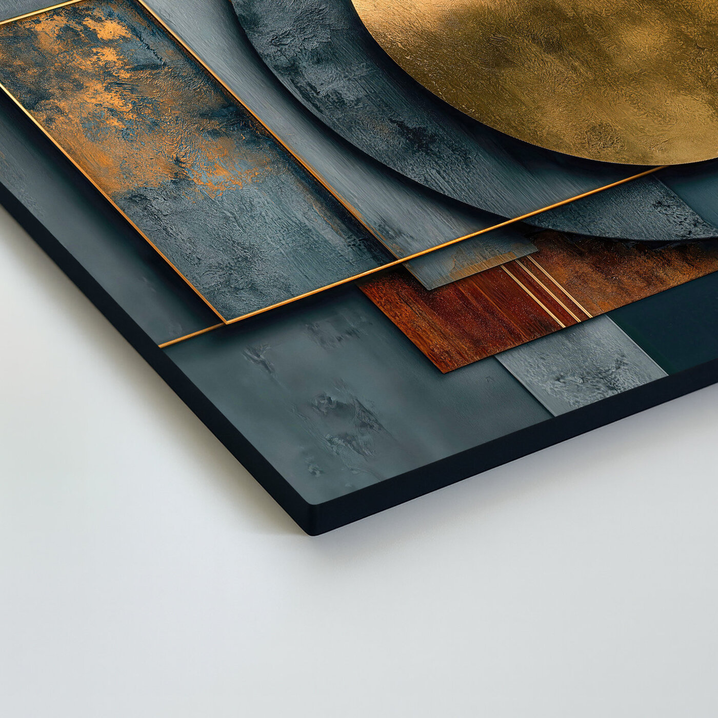 Drevený obraz - Industriálna abstraktná sféra