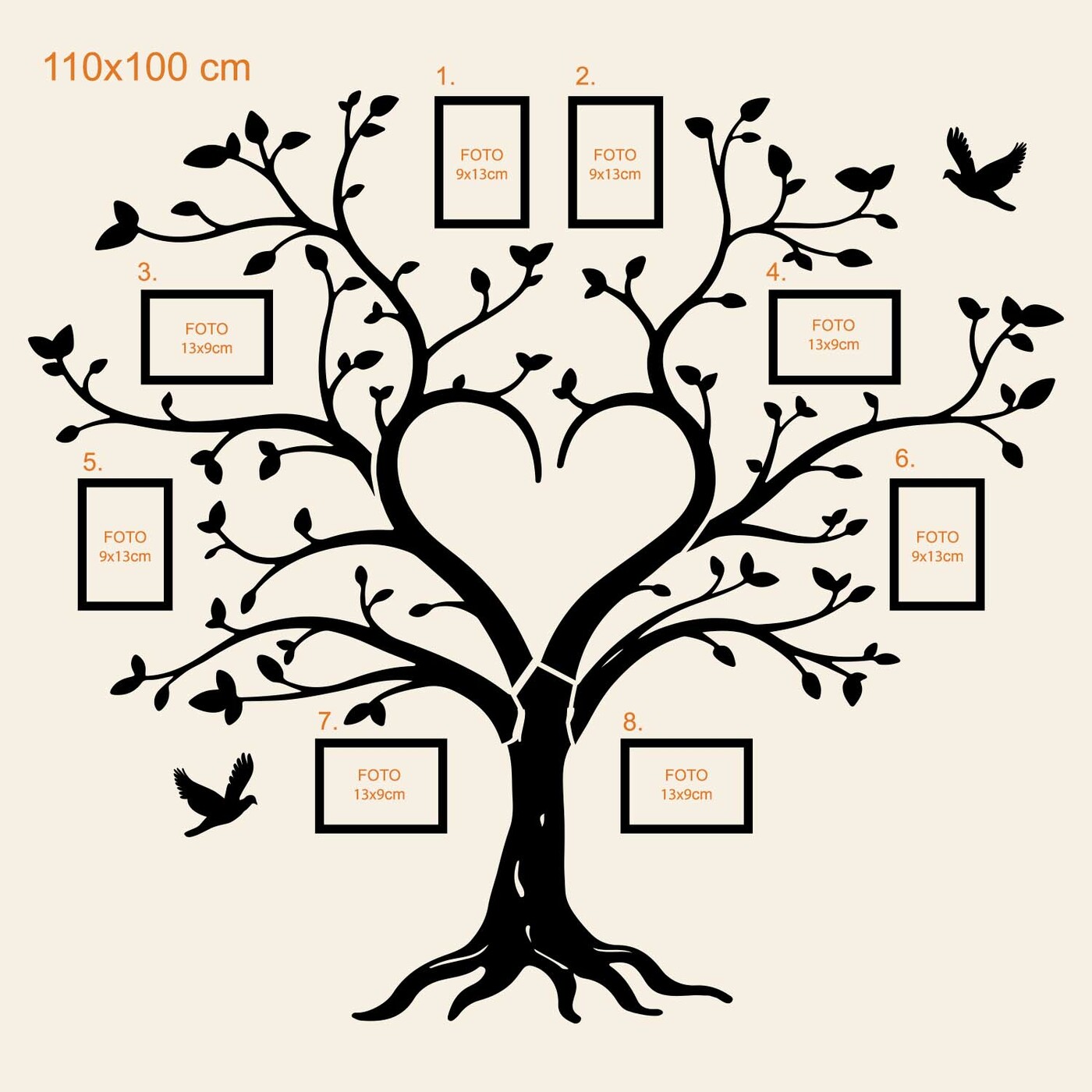 Drevený rodostrom na stenu | 110x100 cm