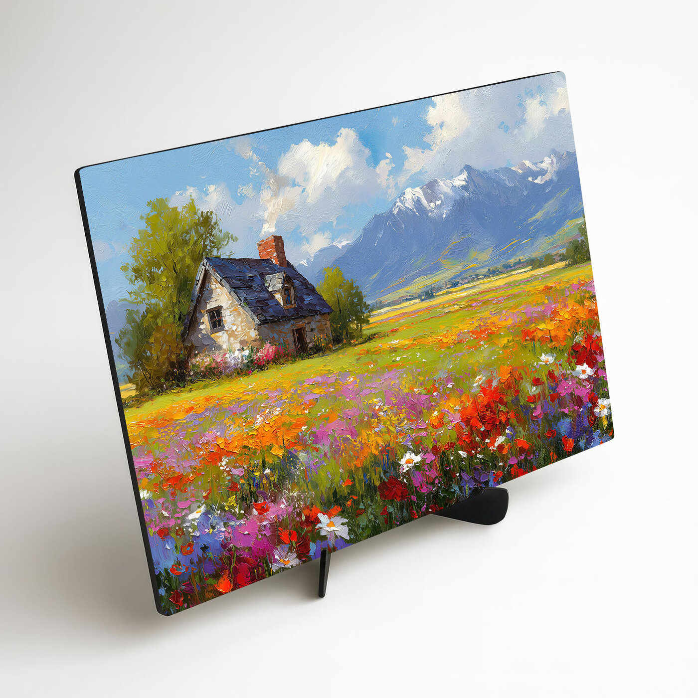 Country picture for the wall - Cottage by the meadow