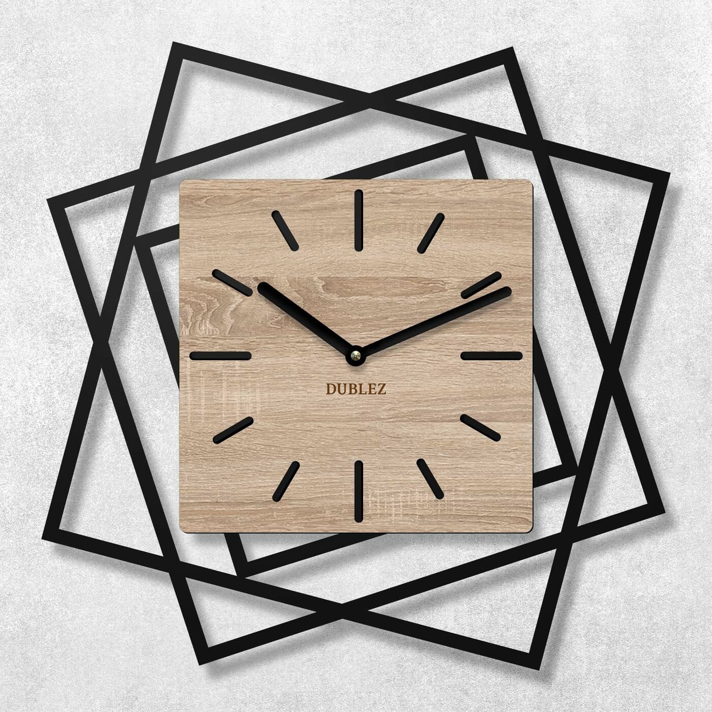 3D Wooden Wall Clock - Frames | Oak Sonoma
