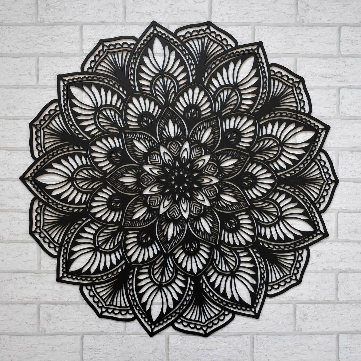 Cut-Out Wooden Mandala - Symmetry | Black