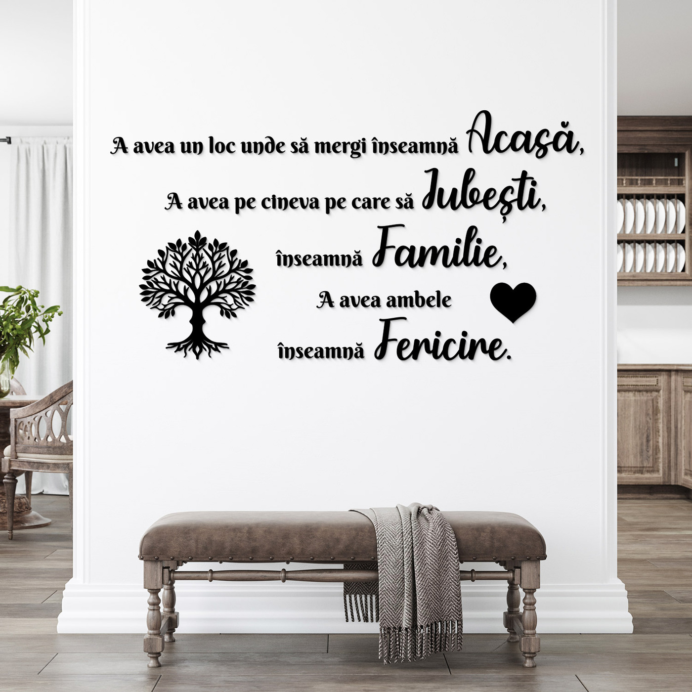 Citat pentru perete - Acasă, Familie, Fericire | Negru