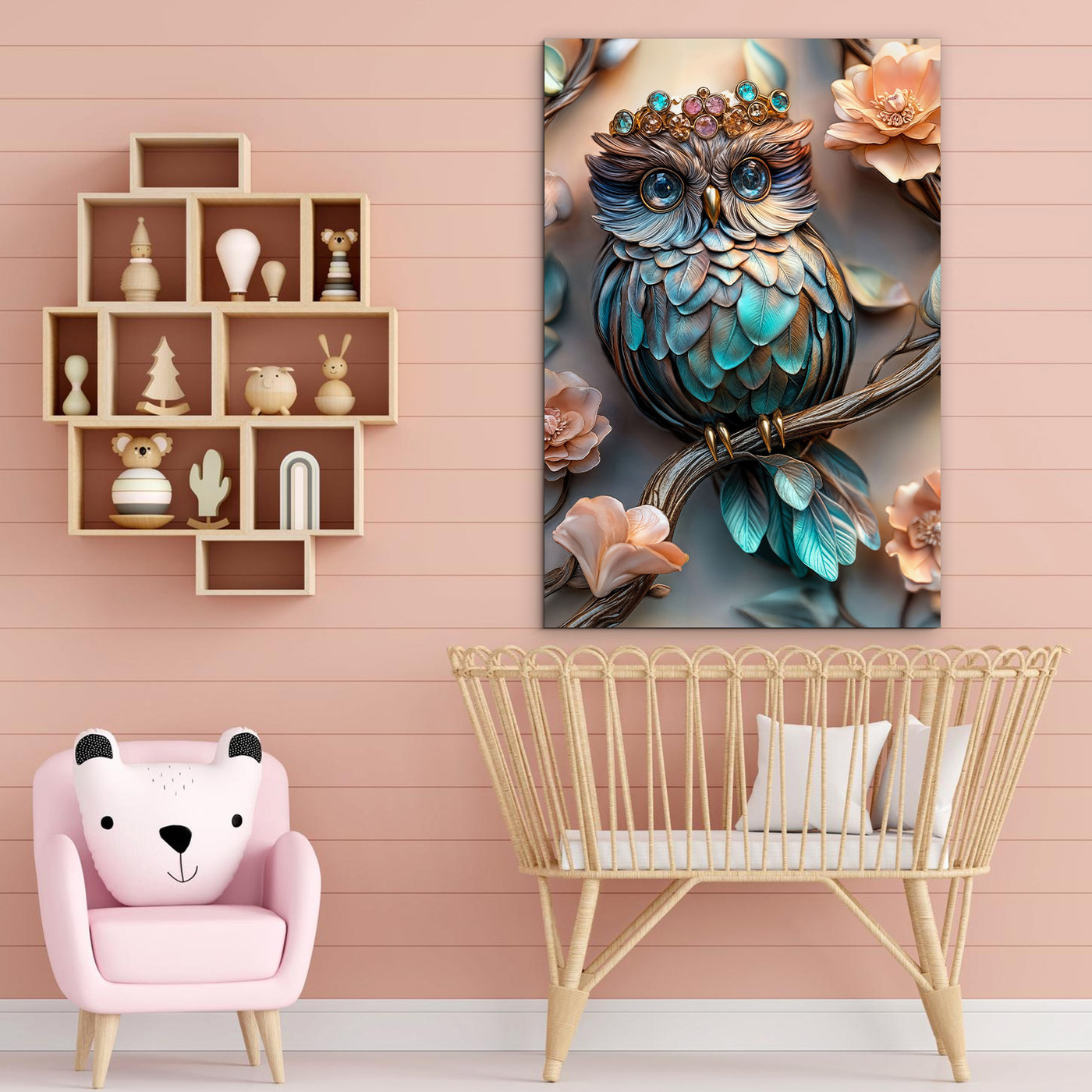 Umelecký obraz - Sova s korunkou