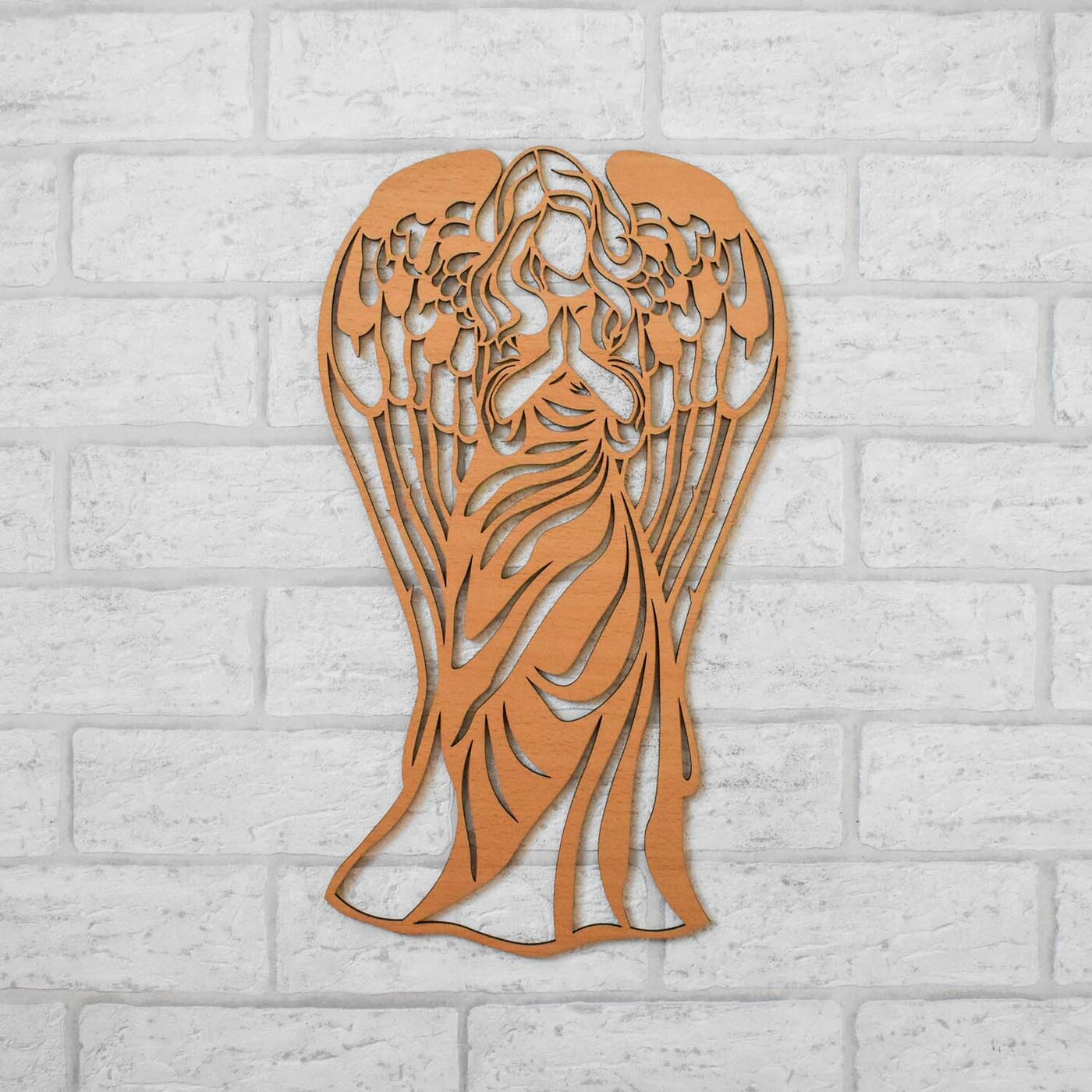 Wooden Angel on the Wall - Protector | Beech