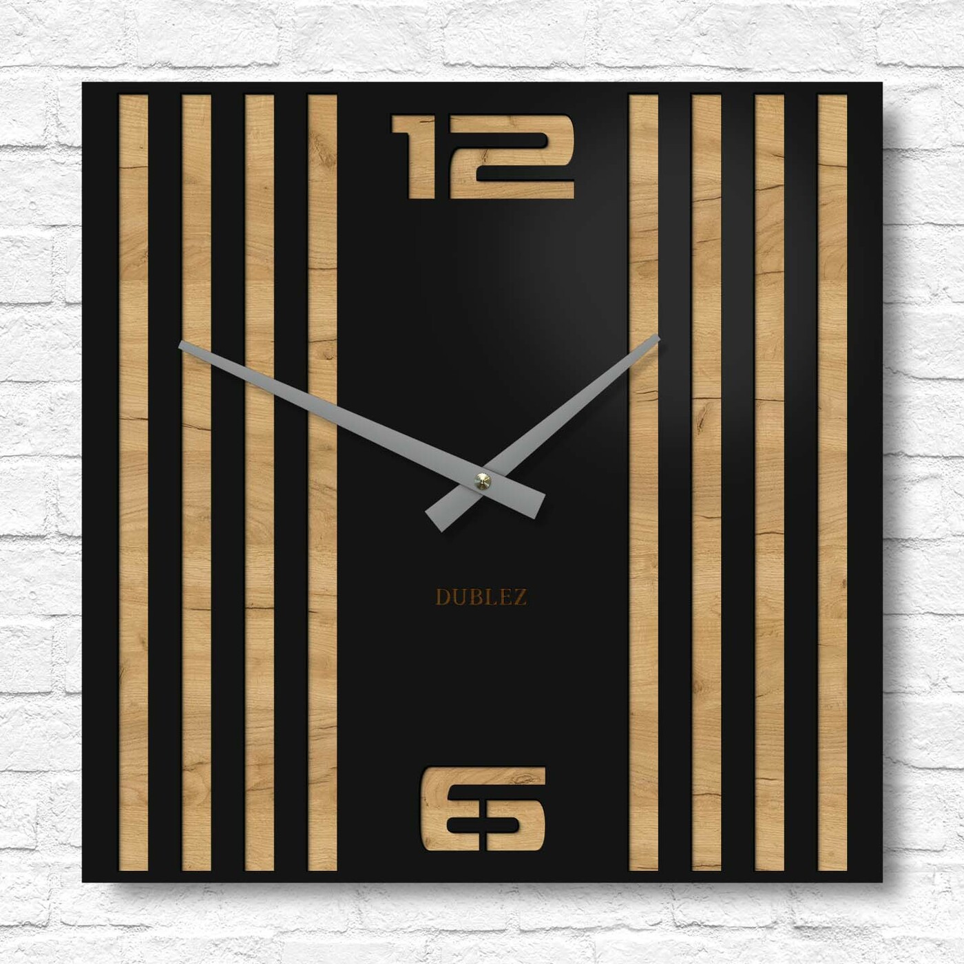 3D hodiny na stenu - Urban Lines | Dub zlatý