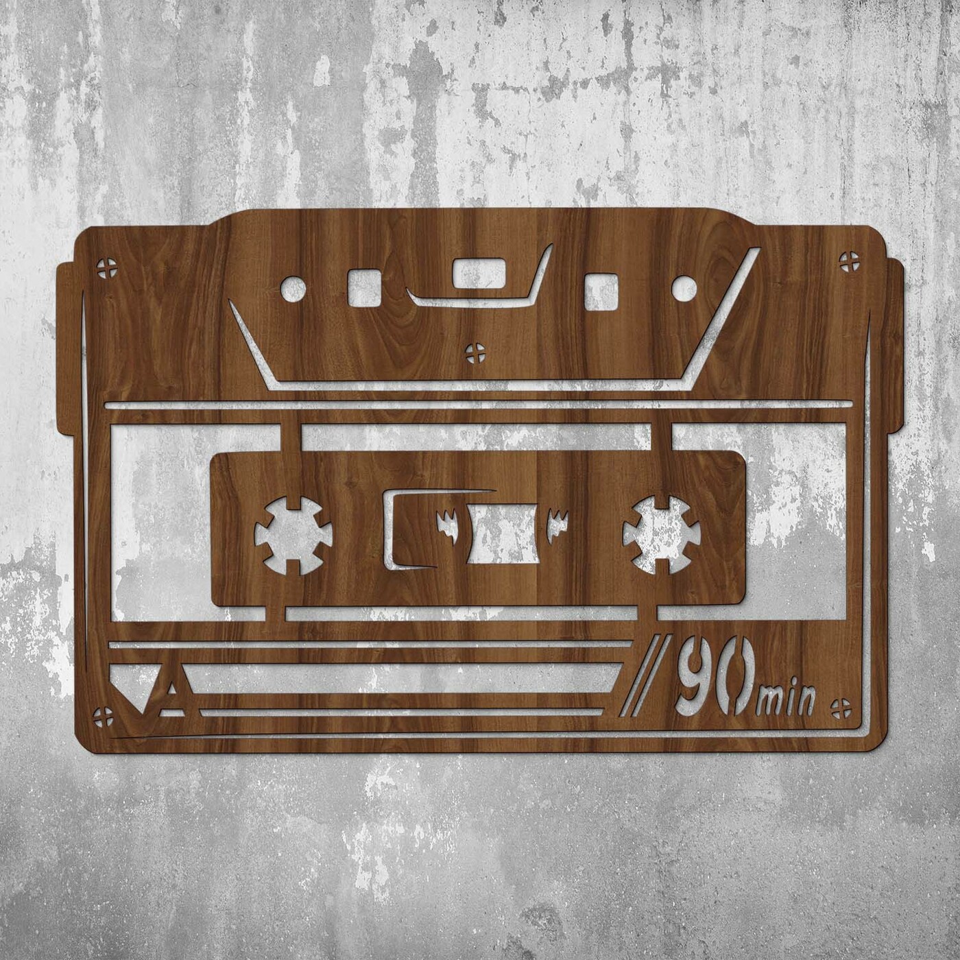 Retro Wall Decoration - Cassette | Walnut