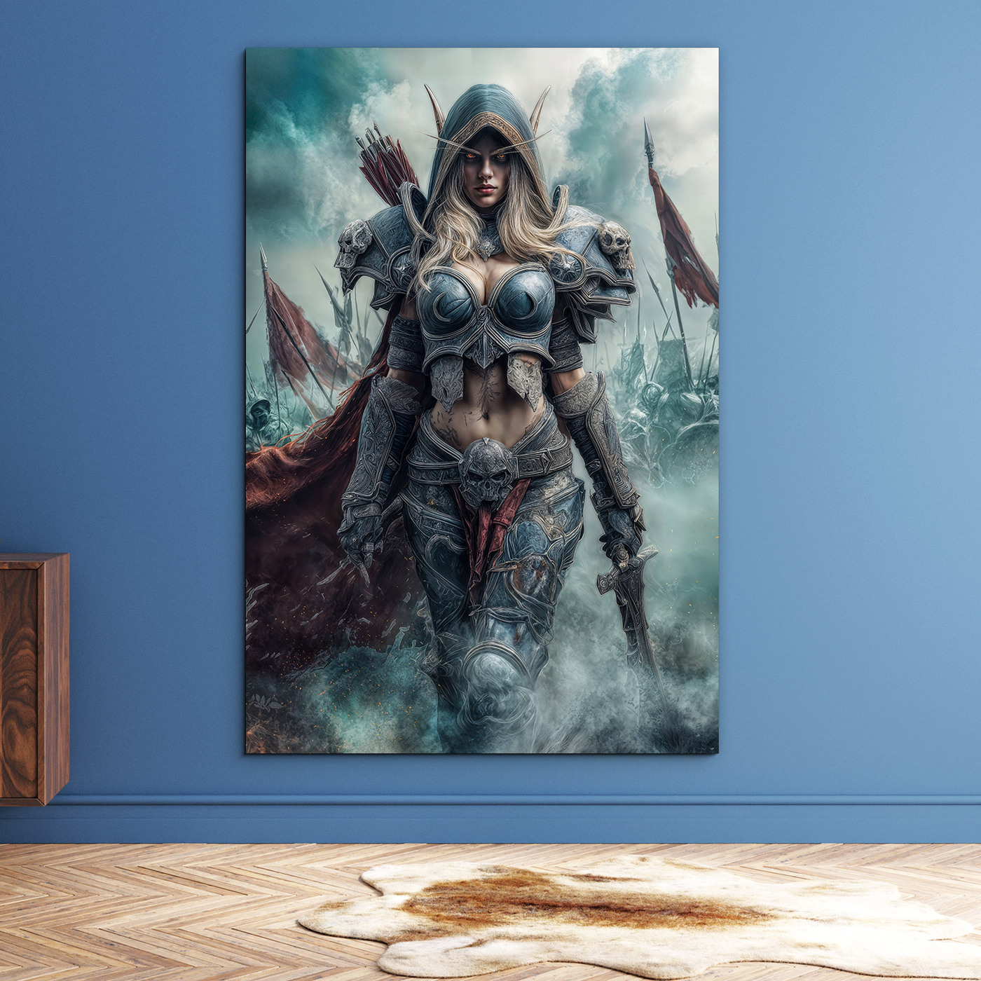 Dřevěný obraz z hry WoW - Bojovnice Sylvanas