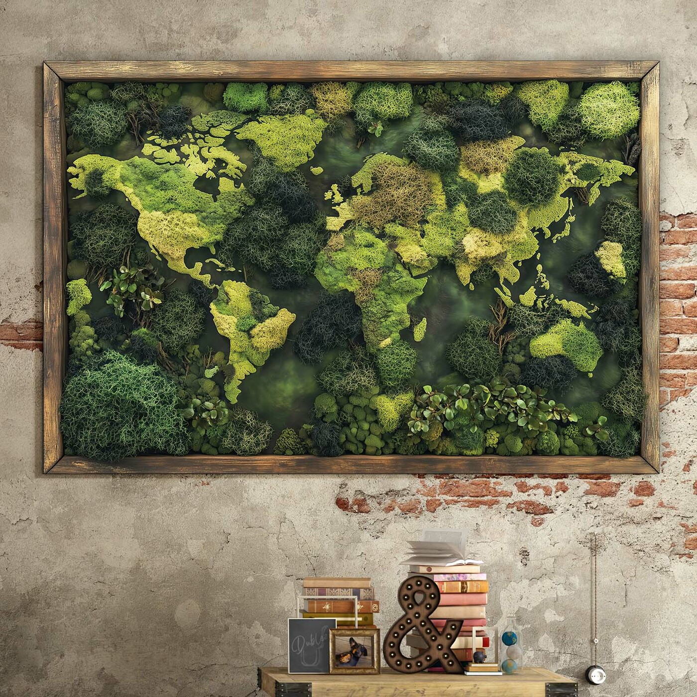 Machová imitácia mapy sveta - Obraz