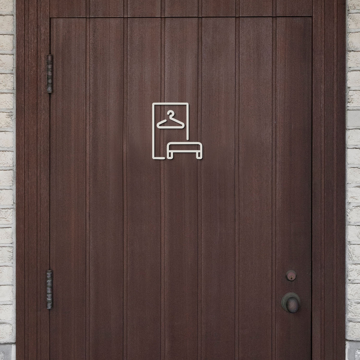 Dřevěné označení dveří - Šatna | Bílá