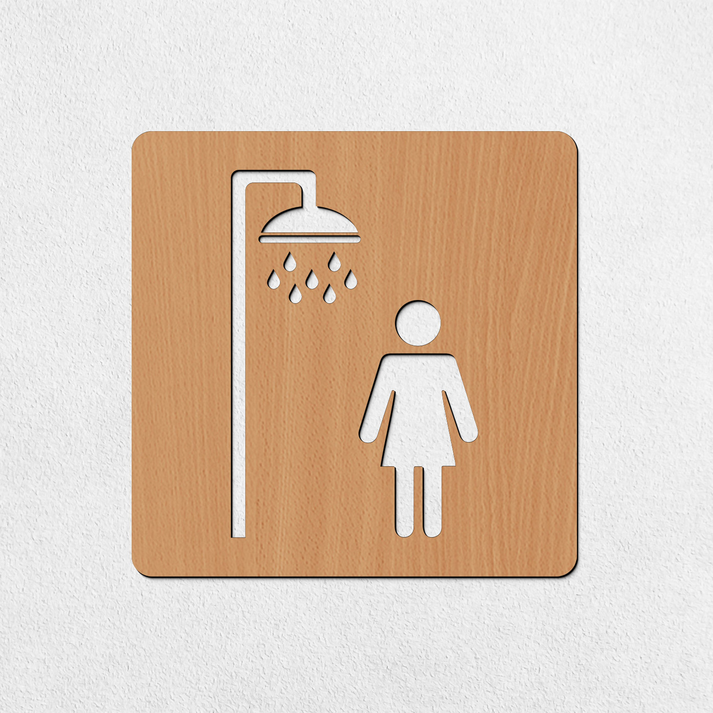 Drevené označenie kúpeľne - Dámska a pánska sprcha | Buk