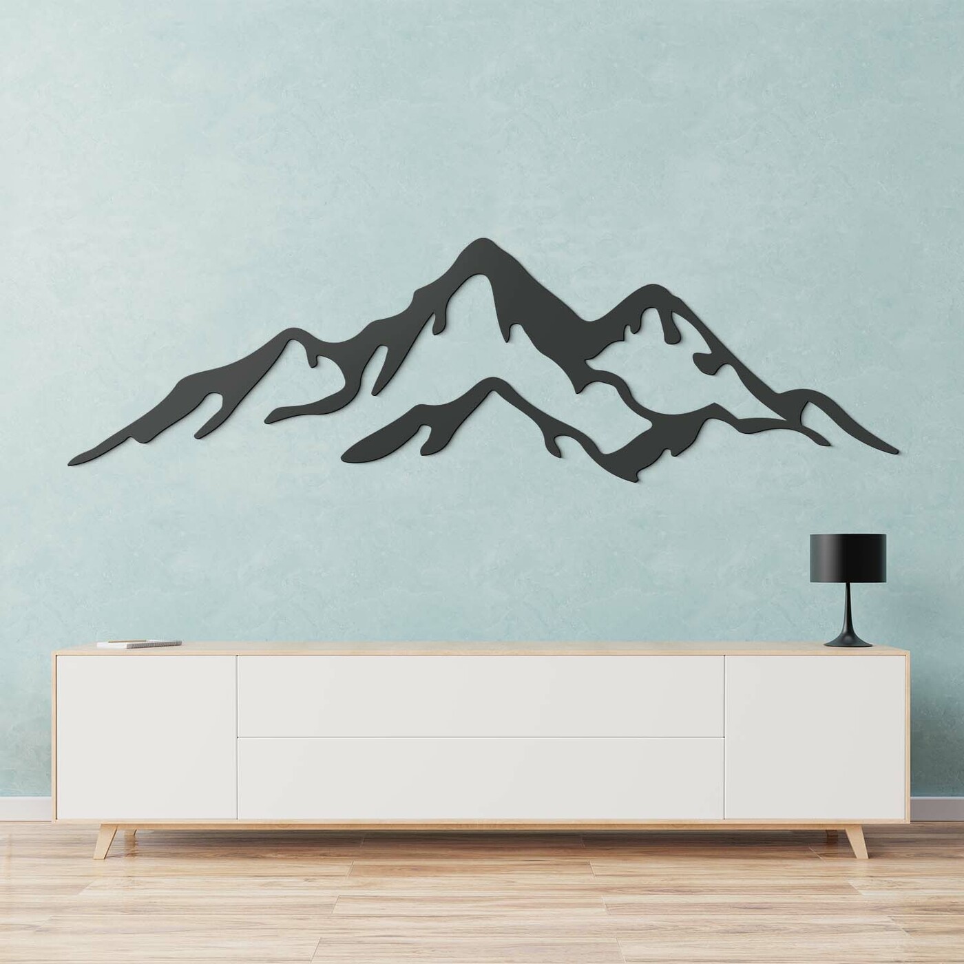 Cut-out Wall Art - Mountains | Anthracite Gray