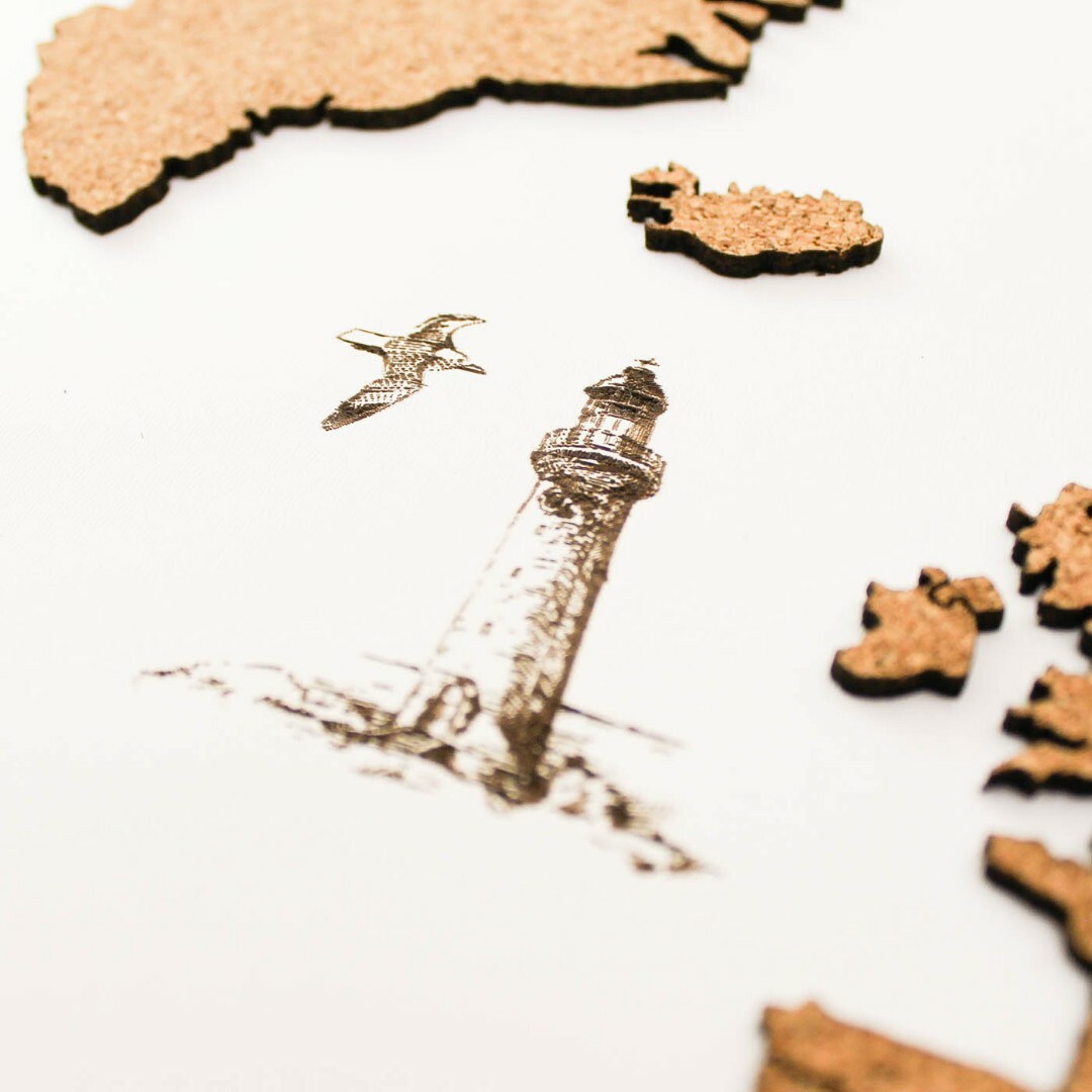 Korková mapa sveta na stenu - aj s gravírovaním 