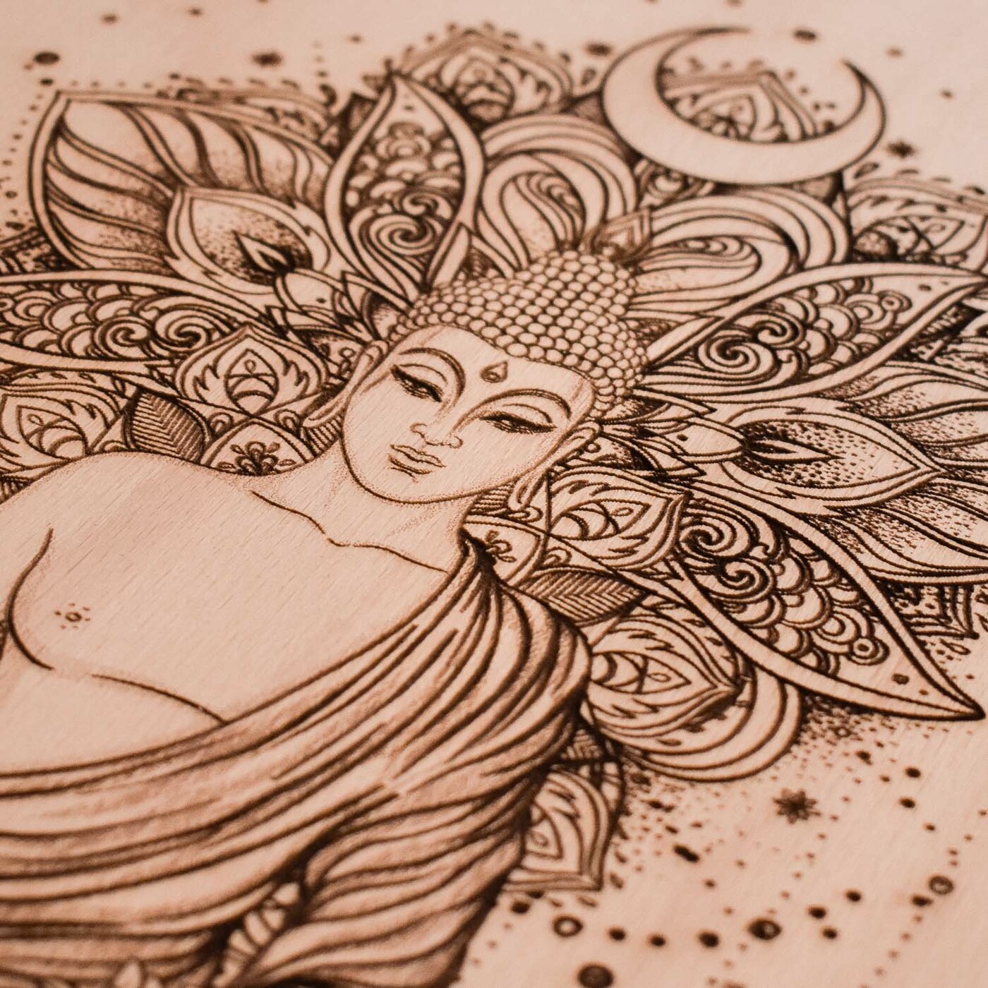 Buddha in Mandala - 3D Wall Art | Beech plywood