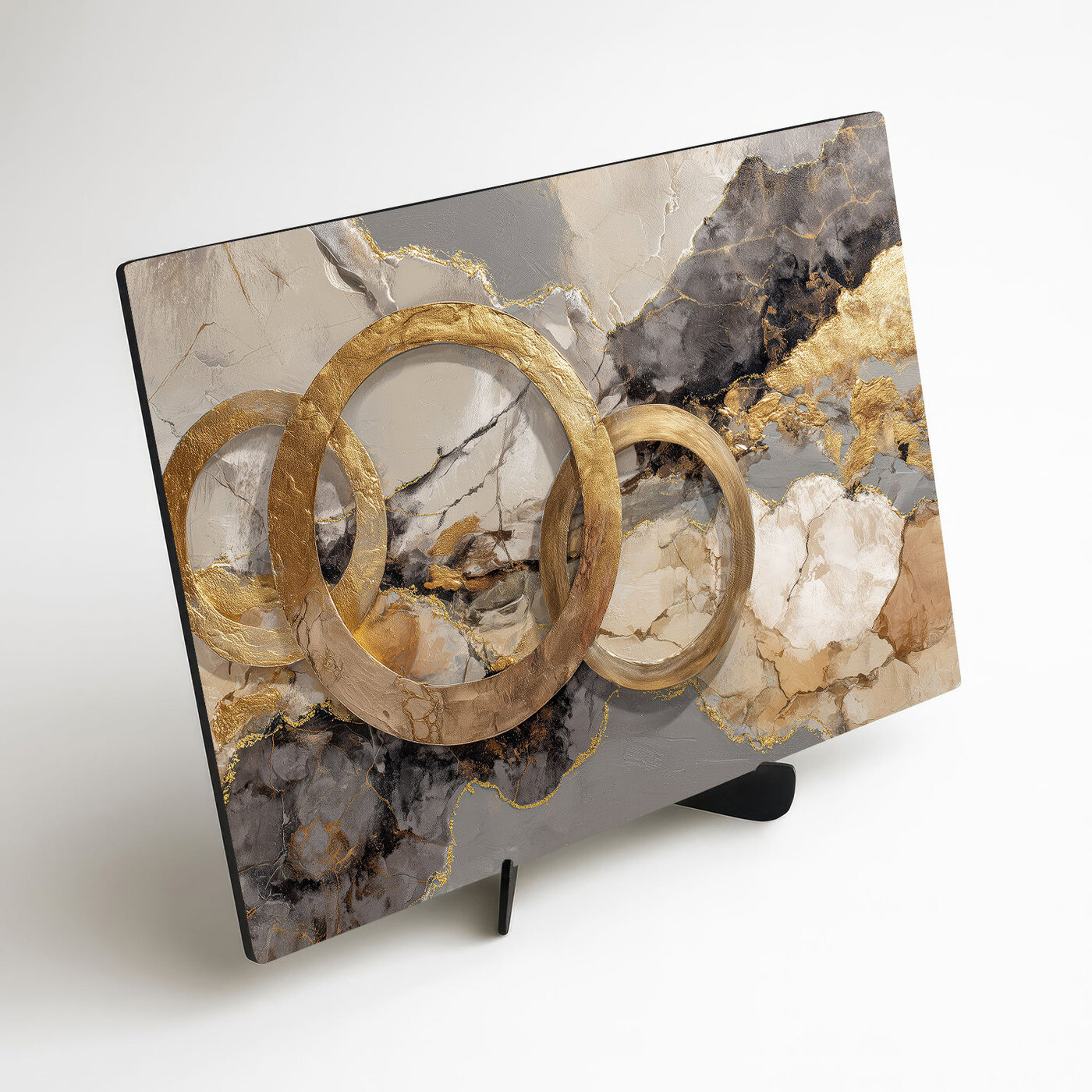 Luxusný abstraktný obraz - Zlaté prstence