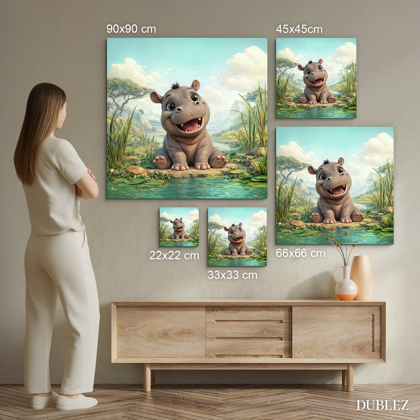 Detský obraz na stenu - Hrošík