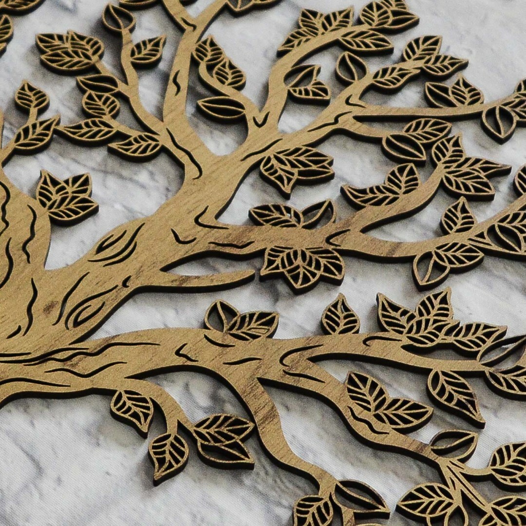 Wooden Tree of Life on the Wall - Malkuth | Gold Craft Oak