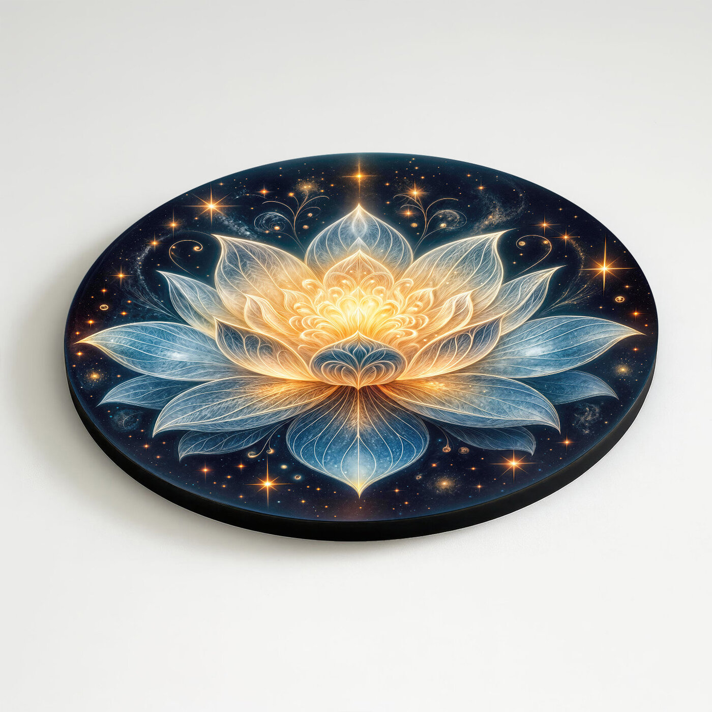 Tablou rotund din lemn - Lotus