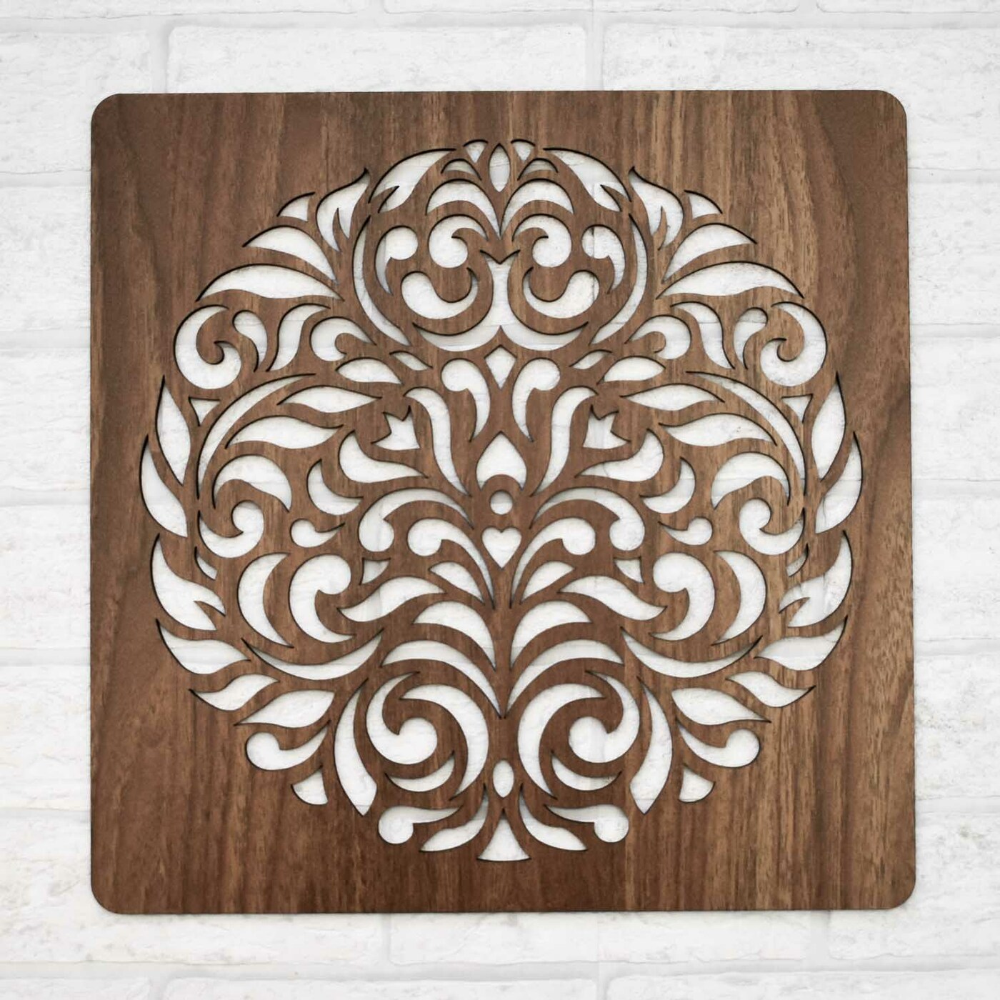 Drevená mandala na stenu - Mier | Orech